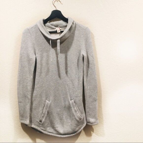 J Crew Grey gray funnel neck sweatshirt active - Picture 1 of 5
